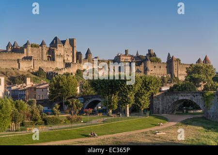 France, Languedoc-Roussillon, Aude, Carcassonne, cite, Banque D'Images