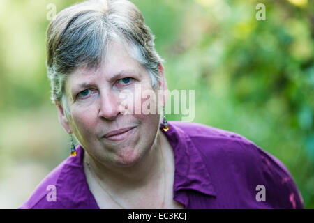 Patricia Duncker : l'écrivain britannique, romancier, auteur, universitaire, professeur de littérature contemporaine, Université de Manchester, UK Banque D'Images