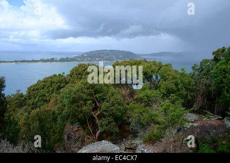 Vue depuis West Head Lookout en bande Ku-ring-gai Chase National Park Banque D'Images