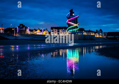 La balise, caractéristique de l'Esplanade, Redcar Banque D'Images