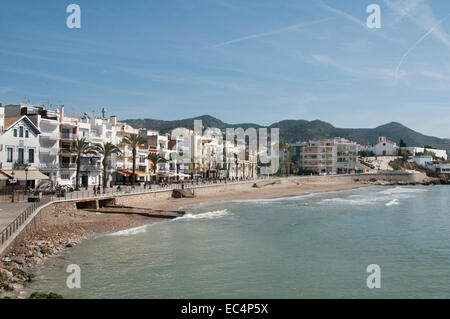 Sitges Beach Bar Pub Restaurant Espagnol Espagne Banque D'Images