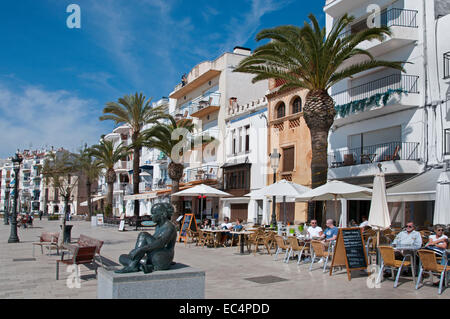 Sitges Beach Bar Pub Restaurant Espagnol Espagne Banque D'Images