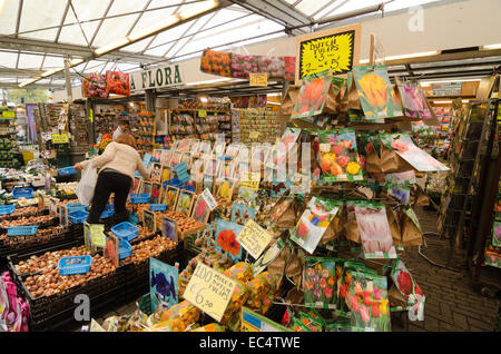 AMSTERDAM, Pays-Bas - 20 octobre 2013 : les gens sur le marché aux fleurs le 20 octobre 2013. C'est le seul marché aux fleurs flottant Banque D'Images