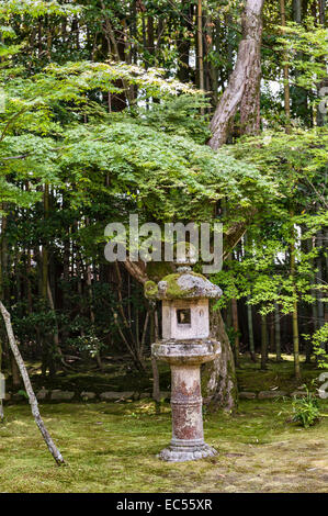 Un tōrō ou lanterne en pierre dans le jardin du temple zen Koto-in, Daitoku-ji, Kyoto, Japon Banque D'Images