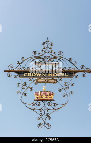 Le Crown Hotel Sign - Southwold, Suffolk. Banque D'Images