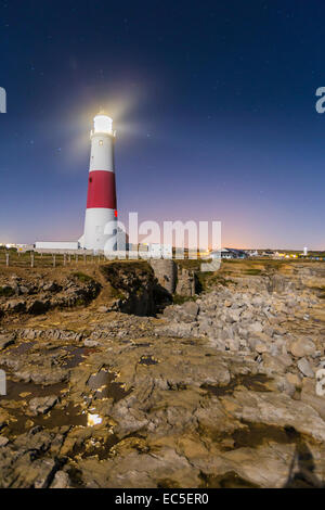 Portland Bill Lighthouse sur l'Île de Portland, Dorset, Angleterre, Royaume-Uni, Europe. Banque D'Images