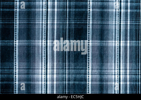 Tissu de coton bleu marine texturé vérifié Banque D'Images