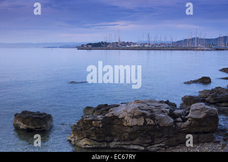 L'humeur du soir, Izola, côte Adriatique, péninsule Istrien, Slovénie, Europe, Banque D'Images