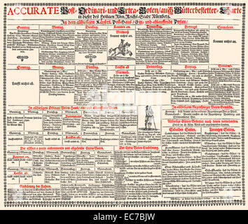 Un calendrier, 17e siècle, l'Allemagne, l'Europe, Banque D'Images