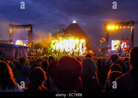 Au festival de Glastonbury dans le Somerset. Banque D'Images