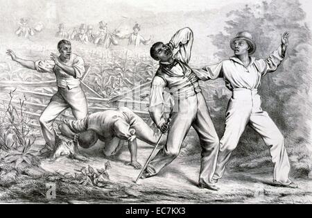 Effets de l'Fugitive-Slave-droit. Une condamnation de la Fugitive Slave Act adopté par le Congrès en septembre 1850, qui a augmenté et le gouvernement fédéral la responsabilité de l'état-libre pour la récupération des esclaves en fuite. La loi a permis la nomination de commissaires fédéraux habilités à délivrer des mandats pour l'arrestation de présumés esclaves fugitifs. Banque D'Images