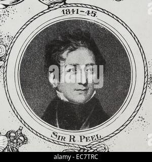 Sir Robert Peel, (1788 - 2 juillet 1850) Homme d'État britannique conservateur ; qui a été premier ministre du Royaume-Uni du 10 décembre 1834 au 8 avril 1835 ; et aussi du 30 août 1841 au 29 juin 1846. Alors que le secrétaire d'accueil ; Peel a aidé à créer le concept moderne de la force de police Banque D'Images