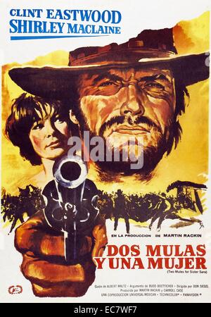 Deux mulets pour Sœur Sara est un American-Mexican western film avec Shirley MacLaine et Clint Eastwood et définie au cours de l'intervention française au Mexique. Le film est sorti en 1970 et réalisé par Don Siegel. L'intrigue suit un mercenaire qui se mélange avec une religieuse et le sida un groupe de rebelles au cours de la marionnette Juarista règne de l'empereur Maximilien au Mexique. Banque D'Images