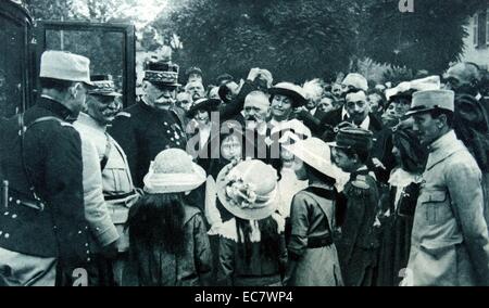 Le général Joffre arrive en Alsace au cours de la Première Guerre mondiale Banque D'Images