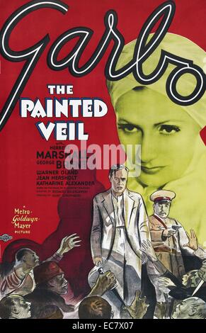 Le Painted Veil est un film américain de 1934 réalisé par Ryszard Bolesławski et avec Greta Garbo. Le film a été produit par Hunt Stromberg pour la Metro-Goldwyn-Mayer. Basé sur le roman de 1925 de la voile peint par Somerset Maugham W. Banque D'Images