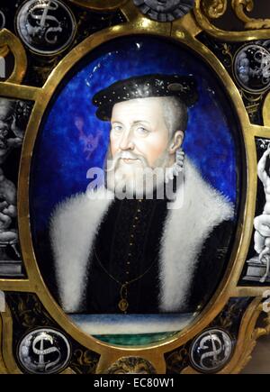 Plaque de cuivre emaillé par Leonard Limosin Banque D'Images