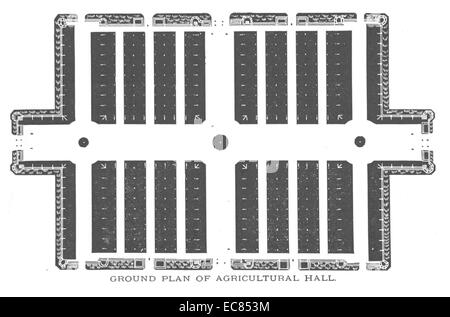 (1876Exhib) p675 Philadelphia 1876 - PLAN DE MASSE AGRICULTURAL HALL Banque D'Images