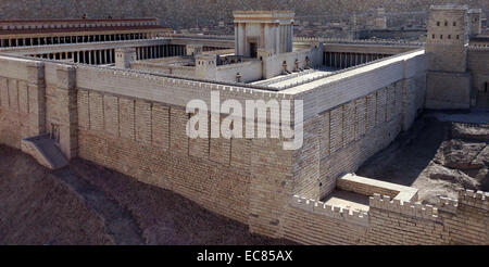 Dans le modèle de Jérusalem au Musée d'Israël. Le modèle est un 1:50 modèle réduit de la ville de Jérusalem à la fin de l'époque du Second Temple. Le modèle a été conçu par l'historien et géographe Michael Avi Yonah basé sur les écrits de Flavius Josèphe et d'autres sources historiques. Le modèle comprend une réplique de la Temple hérodien. Banque D'Images