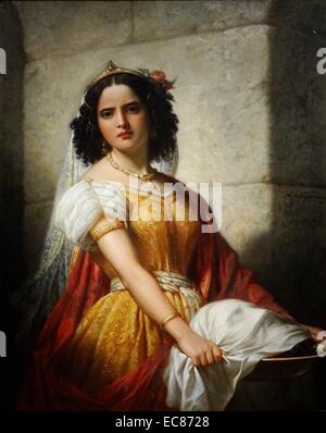 Portrait de Salomé avec la tête de Jean le Baptiste. Peint par Jan Adam Kruseman (1804-1862) peintre du nord des Pays-Bas. Datée 1861 Banque D'Images