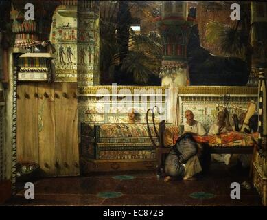 La peinture intitulée "La Veuve Égyptien' peint par Lawrence Alma-Tadema (1836-1912) peintre hollandais de la denizenship spécial. Datée 1872 Banque D'Images