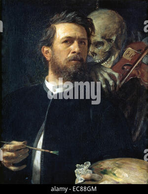 Self Portrait par Arnold Böcklin (1827-1901) un peintre symboliste suisse. Datée 1872 Banque D'Images