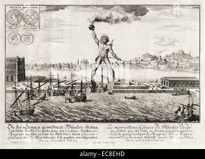 Colosse de Rhodes, une des sept merveilles du monde antique. Voir la description pour plus d'informations. Banque D'Images