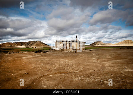 Cabane dans les Bardenas Reales, Navarre, Espagne Banque D'Images