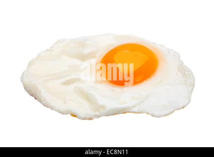 Chicken fried egg isolated on white Banque D'Images