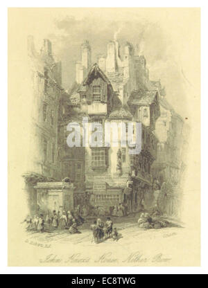 Cette illustration de 1869 de Chambers représente la maison de John Knox, le réformateur écossais, offrant une vue historique du bâtiment associé à sa vie et son travail à Édimbourg. Banque D'Images