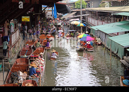 Marché flottant de Damnoen Saduak Thaïlande Banque D'Images