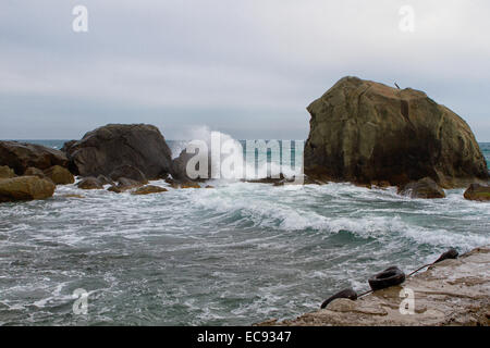 Le littoral de la mer Noire avant l'orage. Alupka, Crimée, Russie Banque D'Images