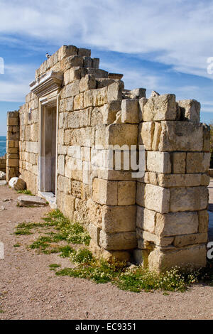 Basilique de la Grèce antique et des colonnes de marbre. Chersonesus Taurica près de Sébastopol en Crimée Banque D'Images