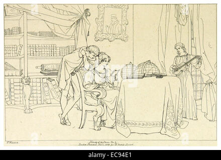 Une illustration de l'édition 1828-33 de Howard de « The Taming of the Shrew » de Shakespeare, mettant en scène une scène de la pièce. Banque D'Images