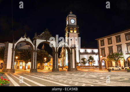 Igreja Igreja Matriz de Sao Sebastiao, Ponta Delgada, Sao Miguel, Açores, Portugal Banque D'Images