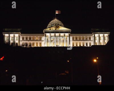 Nuit au palais présidentiel (Tbilissi, Géorgie) Banque D'Images