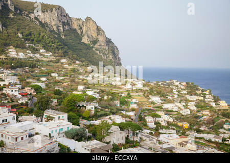 Vew sur Capri Monte Solaro, Capri, Campanie, Italie Banque D'Images