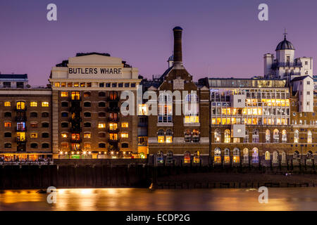 Butler's Wharf, converti les quais, Londres, Angleterre Banque D'Images