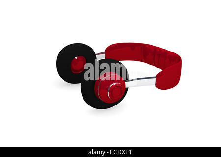 Casque rouge sur fond blanc Banque D'Images