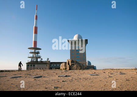 Voir d'Brockenuhr point d'observation sur le Brocken, Allemagne Banque D'Images