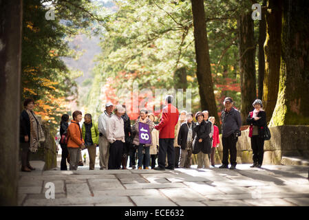 Guide de voyage de groupe à Tōshō-gū, Nikko, Japon. Banque D'Images