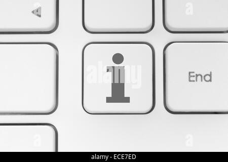 Bouton clavier Information close-up Banque D'Images