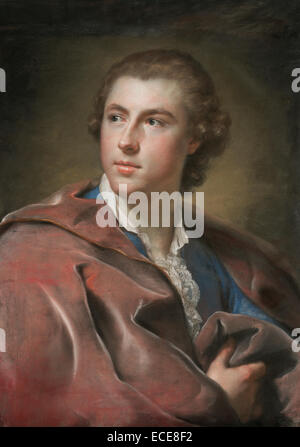 Portrait de William Burton Conyngham ; Anton Raphael Mengs, Allemand, 1728 - 1779 ; Rome, Italie, Europe ; environ 1754 - 1755 ; Pastel sur papier, sur toile Banque D'Images