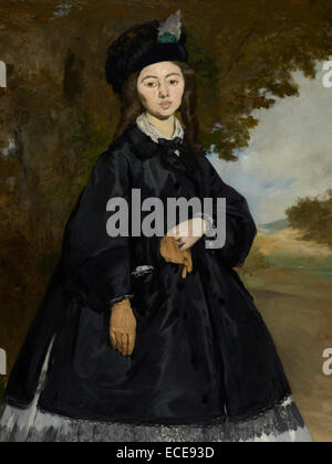 Portrait de Madame Brunet ; Édouard Manet, Français, 1832 - 1883 ; France, Europe ; environ 1860 -1863, retravaillé par 1867 ; Huile sur toile Banque D'Images