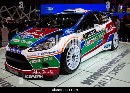 Genève - le 8 mars : la Ford Fiesta Rallye sur l'affichage à la 81e, Geneva Palexpo Salon International de l'automobile le 8 mars 2011 ; dans les gènes Banque D'Images