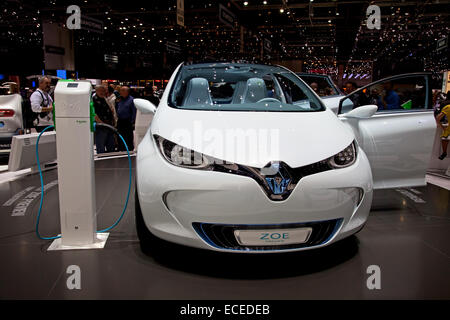 Genève - le 8 mars : La Renault Zoe concept car électrique entièrement exposée au 81e Salon International de l'sur M, Geneva Palexpo Banque D'Images