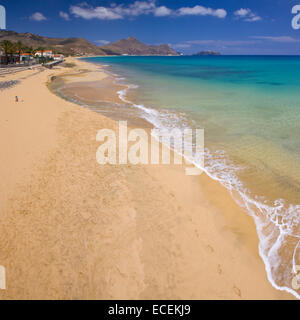 Plage de Porto Santo, Madère, vue aérienne Banque D'Images