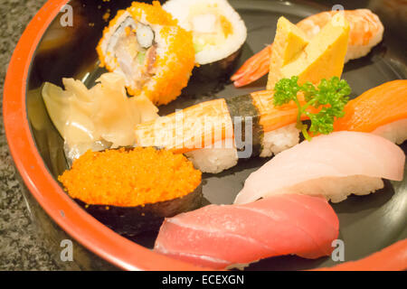 Repas japonais sushi situé dans un fort, stock photo Banque D'Images