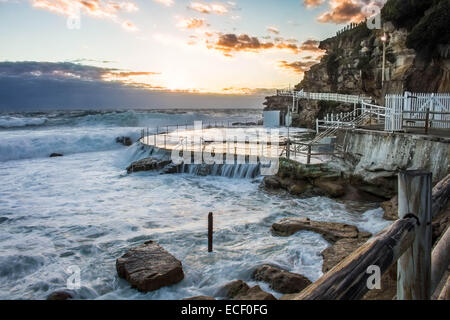 Bains de mer Bronte sur un été chaud matin à Sydney, Australie Banque D'Images