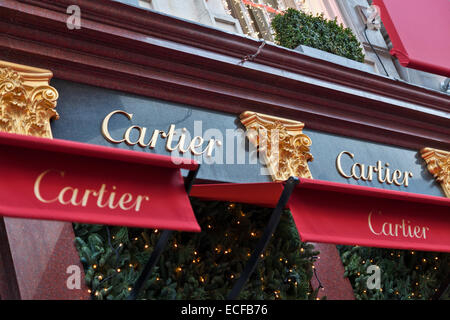 Boutique de bijoux Cartier sur New Bond Street Banque D'Images