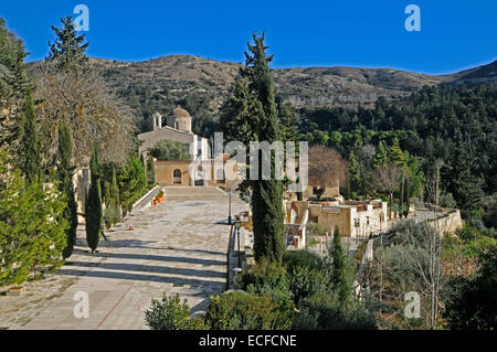 Les jardins du monastère d'Agios Neofytos Paphos Chypre Banque D'Images